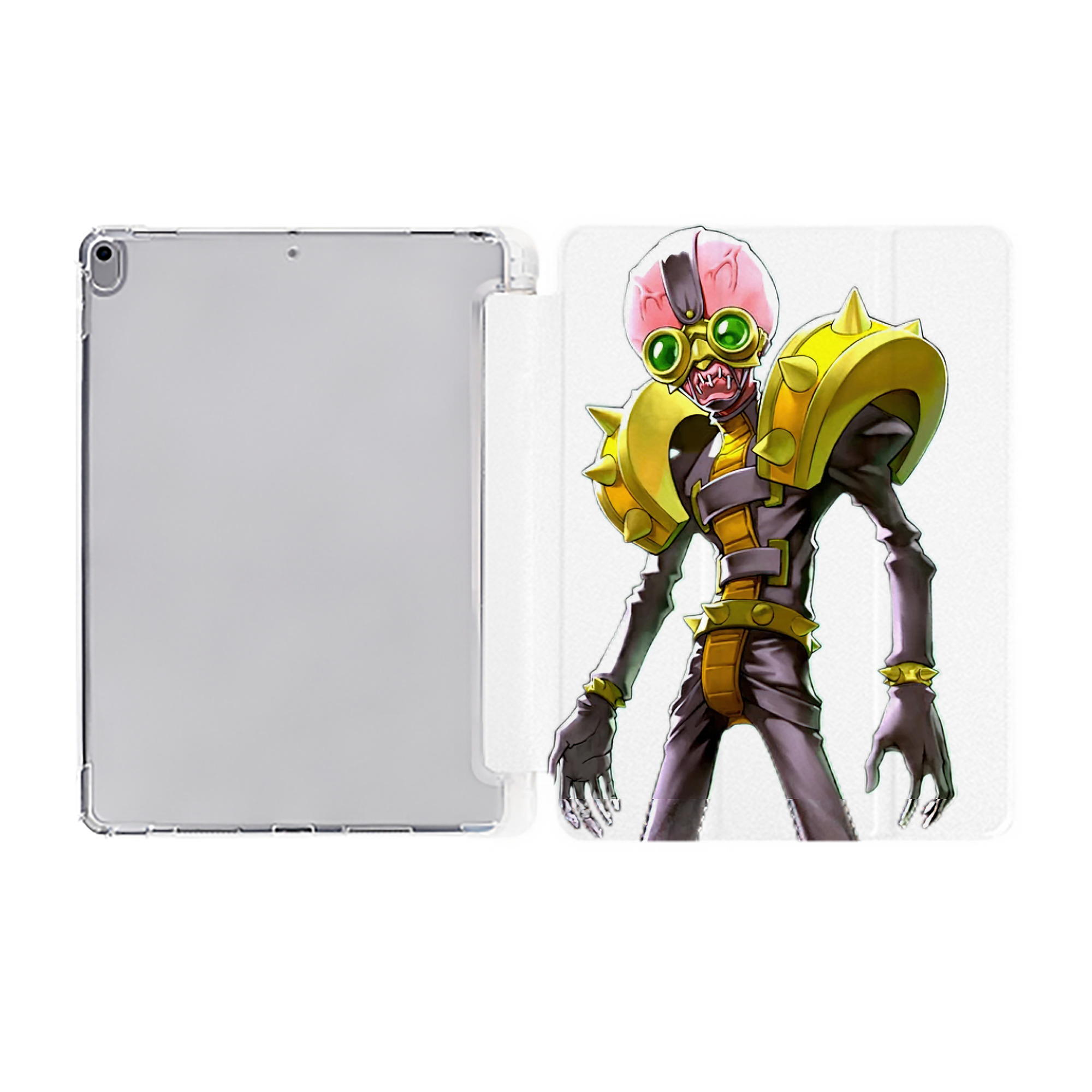 （画像用） 遊☆戯☆王 Yu-Gi-Oh! IPad ケース ペン収納付き 三つ折りスタンド PUレザー×シリコン 対応機種9.5/10.5/10.9インチ